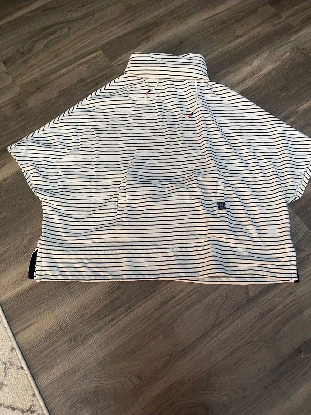 Joules Striped Short-Sleeve Pullover Cowl Neck Sweatshirt Size M